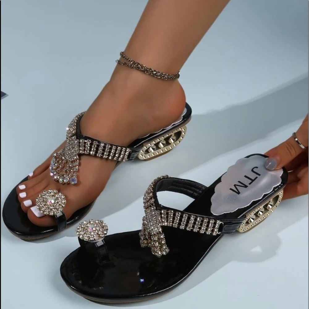 Beautiful party wear Rhinestone Heeled Sandals